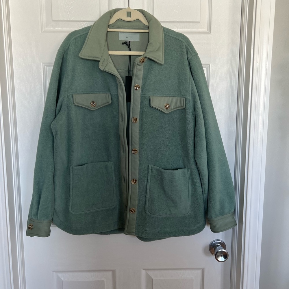 NWT BLANKNYC green fleece shacket jacket